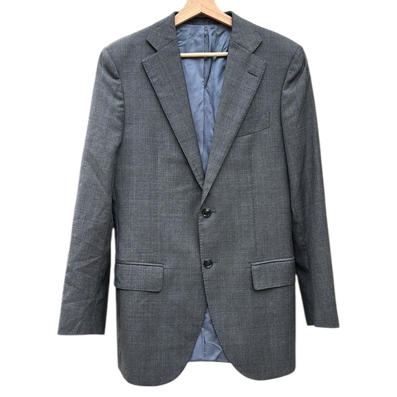 Suitsupply Perennial Men’s 38L 100% Wool Essential Gray Micro Houndstooth Blazer